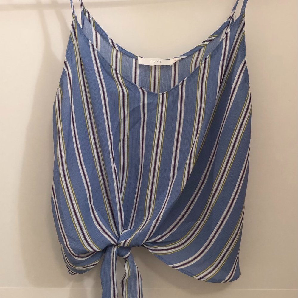 Lush Parina Tie Front Crop Cami